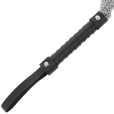 Frusta bondage Darkness in metallo nero – Elegante accessorio BDSM